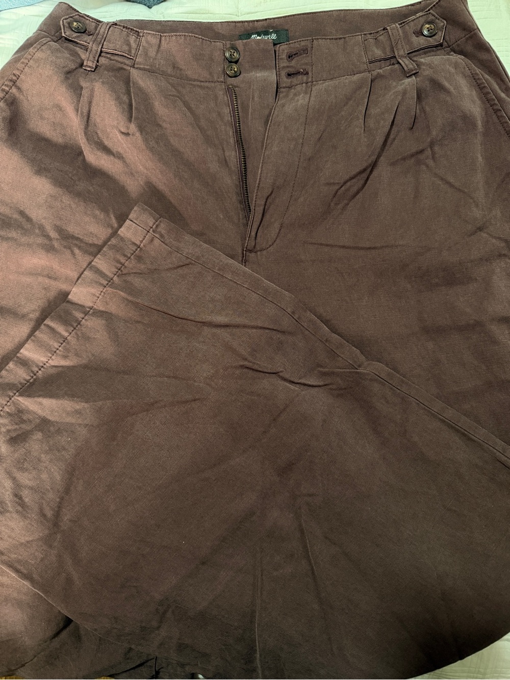 Madewell womens Brown Pants with Front Pleats
